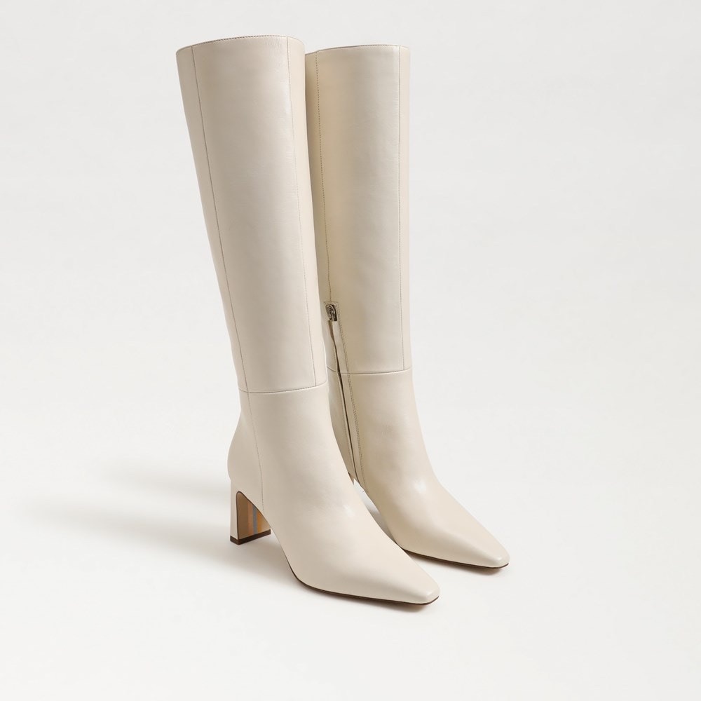 Sam Edelman Sylvia Wide Calf Knee High Boots in Modern Cream Ivory